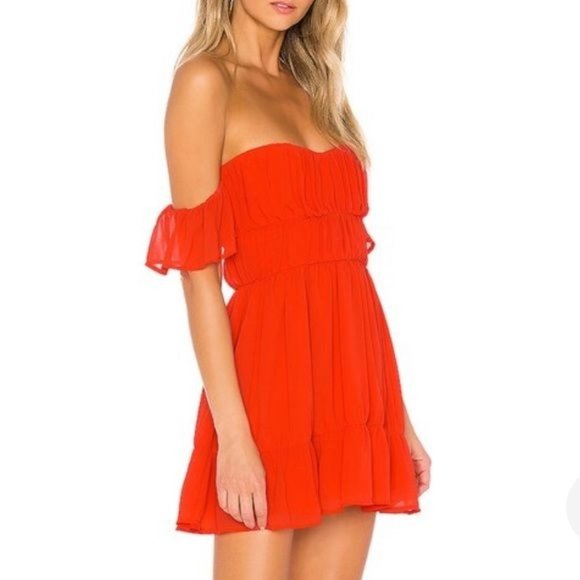 Lovers + Friends Carson Mini Dress in Blood Orange - Picture 1 of 5
